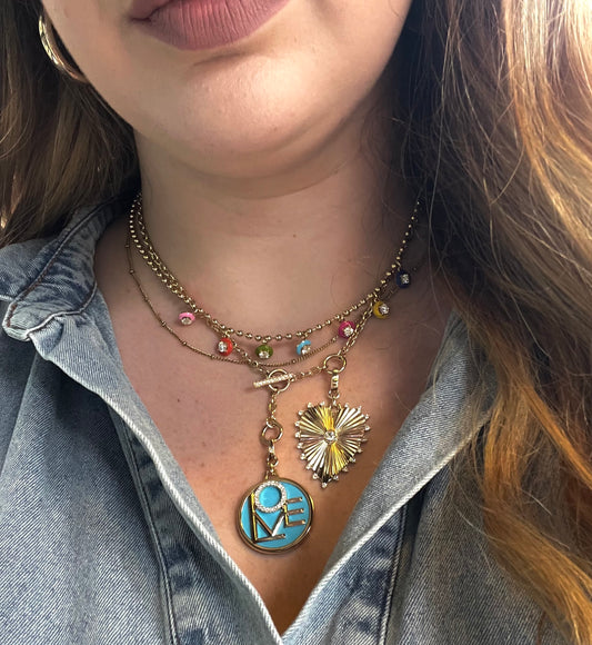 Yellow Gold Turquoise LOVE Removable Charm