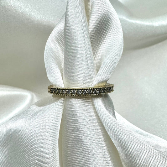 Round Diamond with Milgrain Yellow Gold Anniversary Band