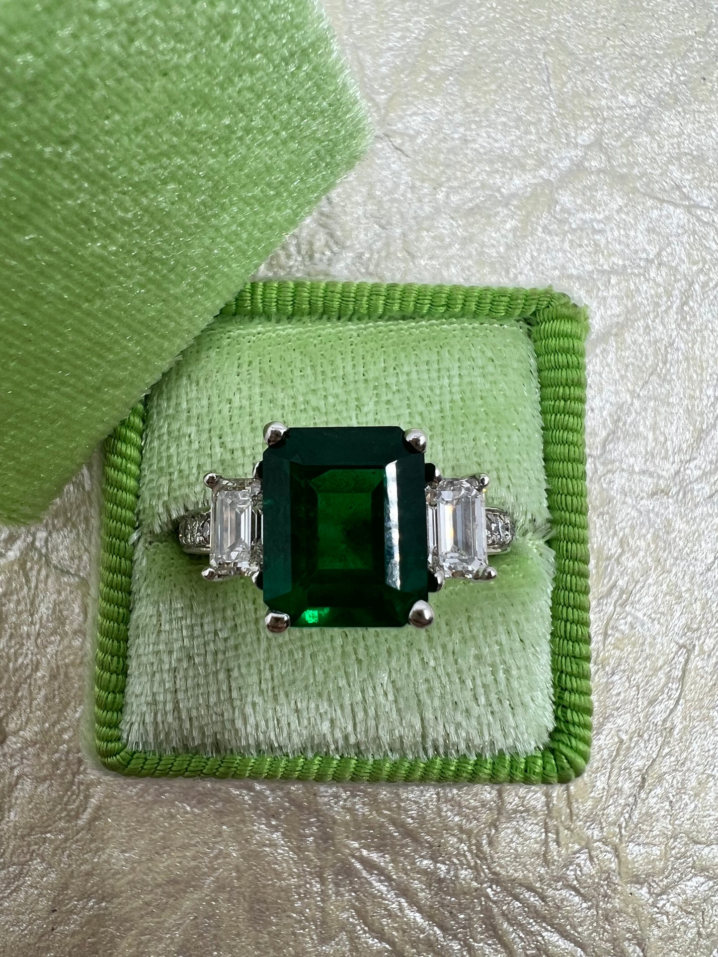 Estate Emerald Diamond Ring