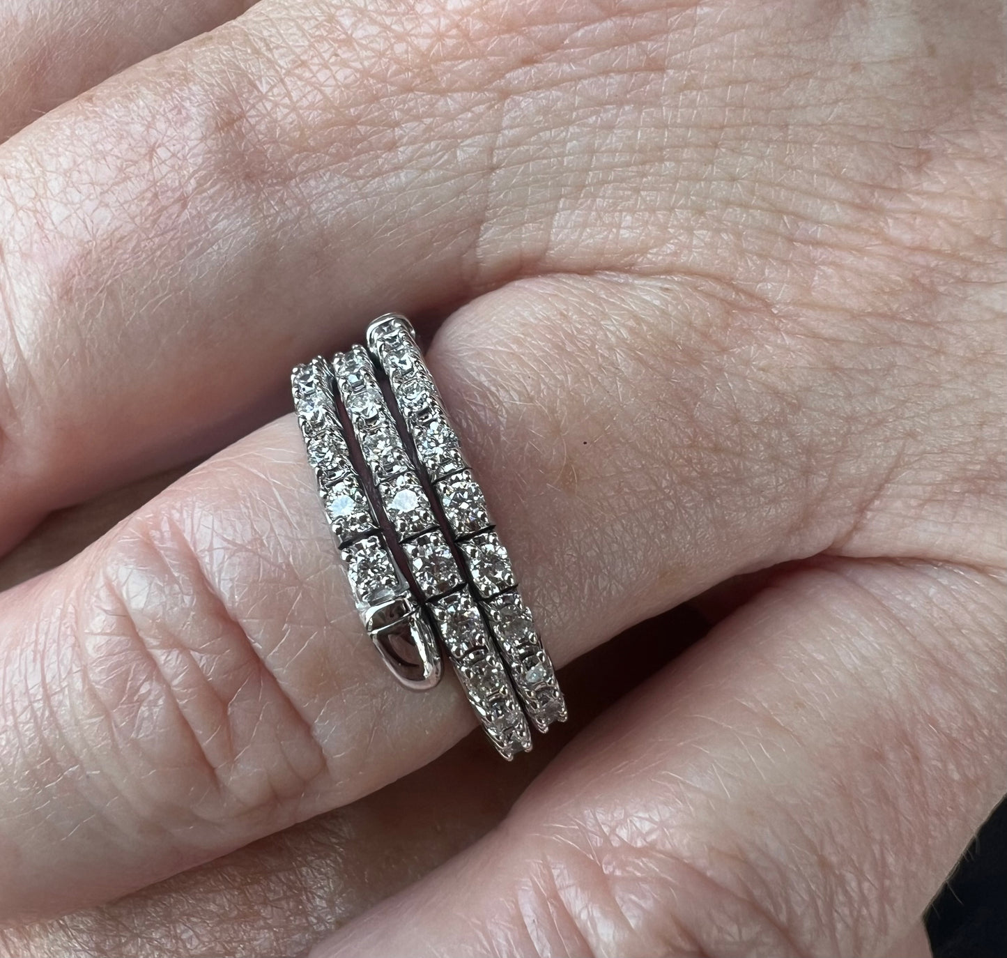 1 Carat Diamond White Gold Flexible Ring