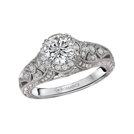 Romance Accented Round Solitaire Ring