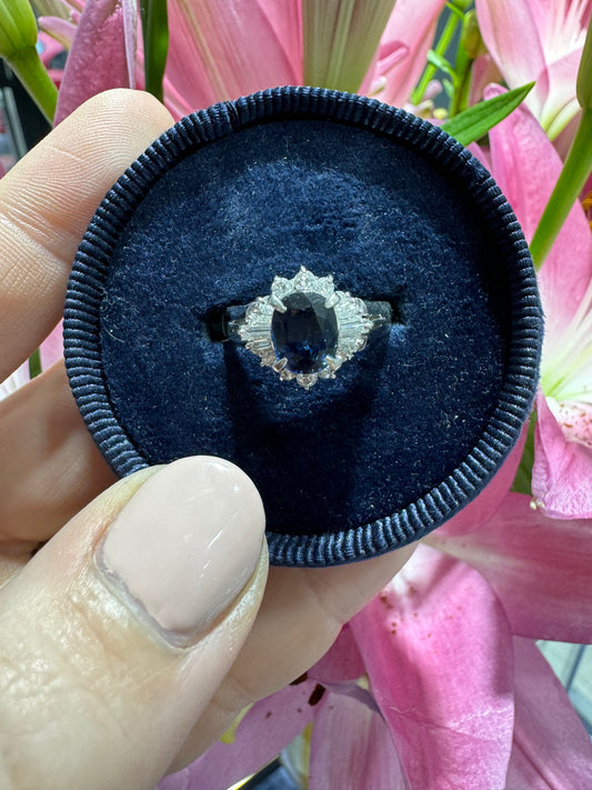 Blue Sapphire Diamond Ring