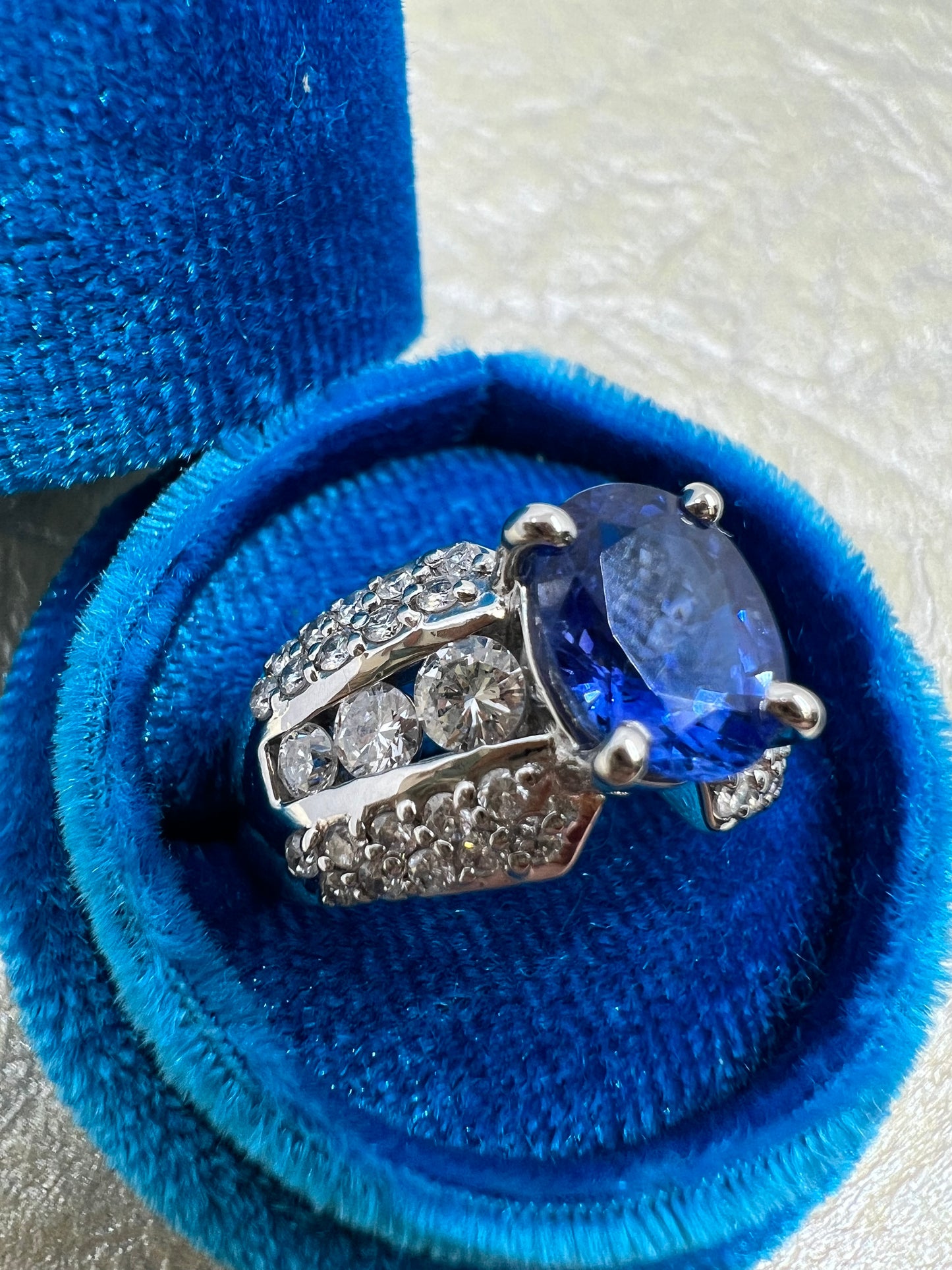 Estate Blue Sapphire Diamond Ring
