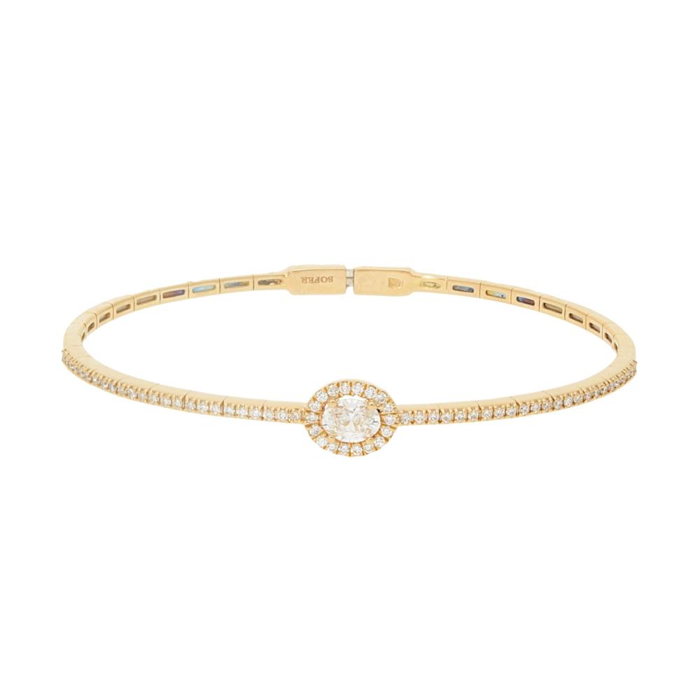 Oval Halo Diamond Bangle