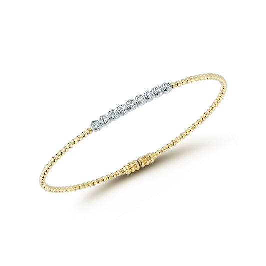 9 Diamond Bezel Beaded Bangle