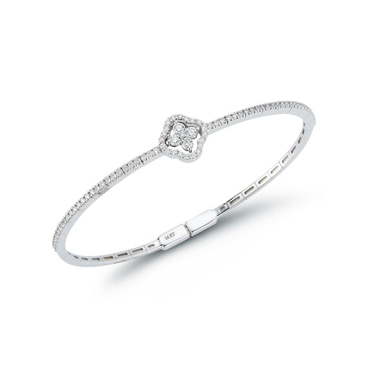 Diamond Clover Flexible Bangle