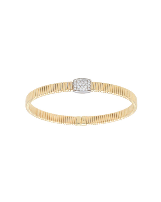 Flexible Bangle with Diamond Pave Square