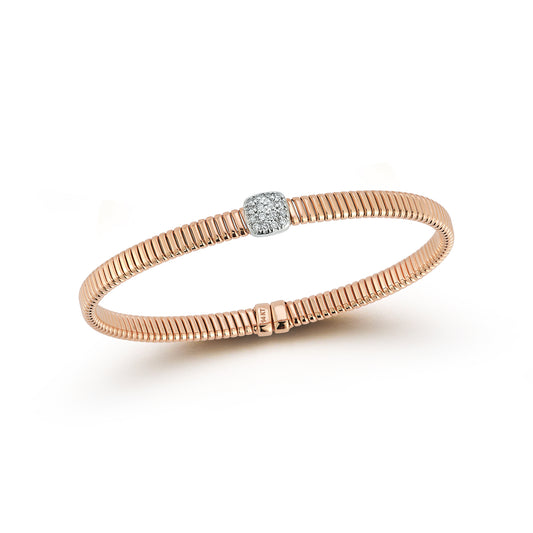 Flexible Bangle with Diamond Pave Square