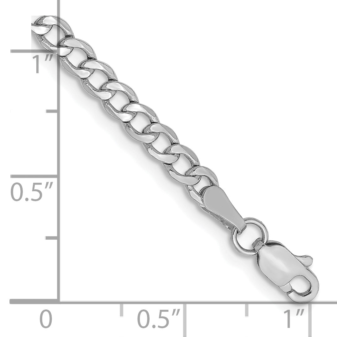 14k WG 3.35mm Semi-Solid Curb Chain