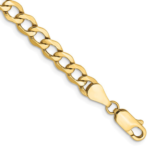 14k 5.25mm Semi-Solid Curb Chain