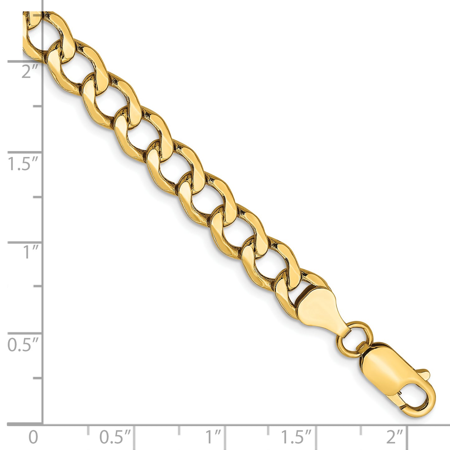 14k 6.5mm Semi-Solid Curb Chain