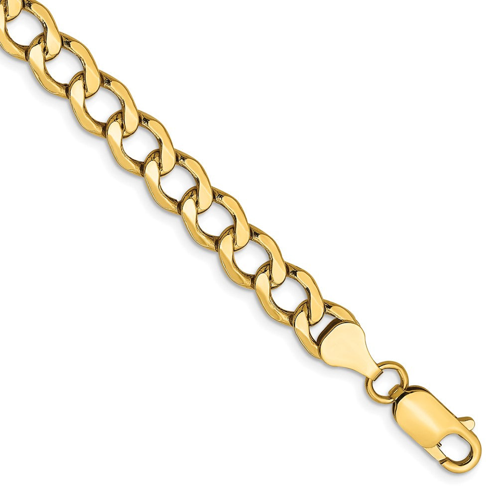 14k 6.5mm Semi-Solid Curb Chain