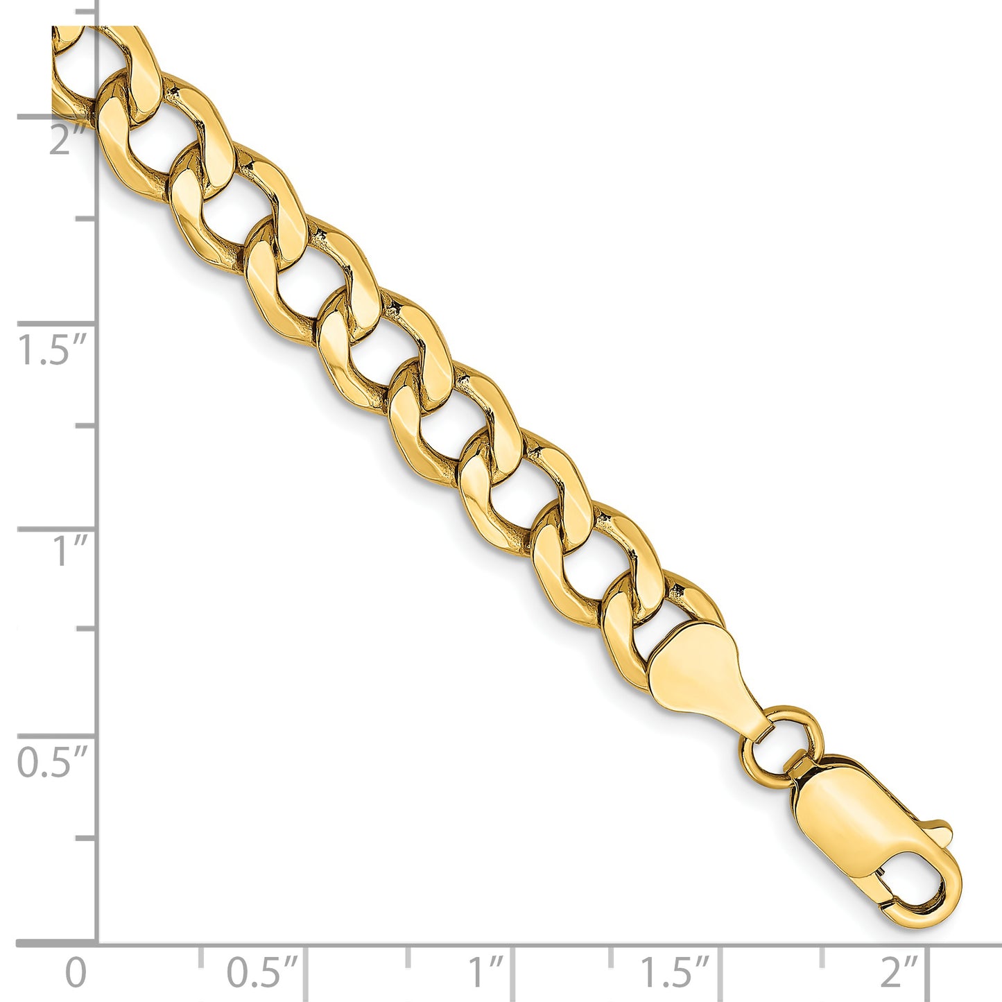 14k 7mm Semi-Solid Curb Chain