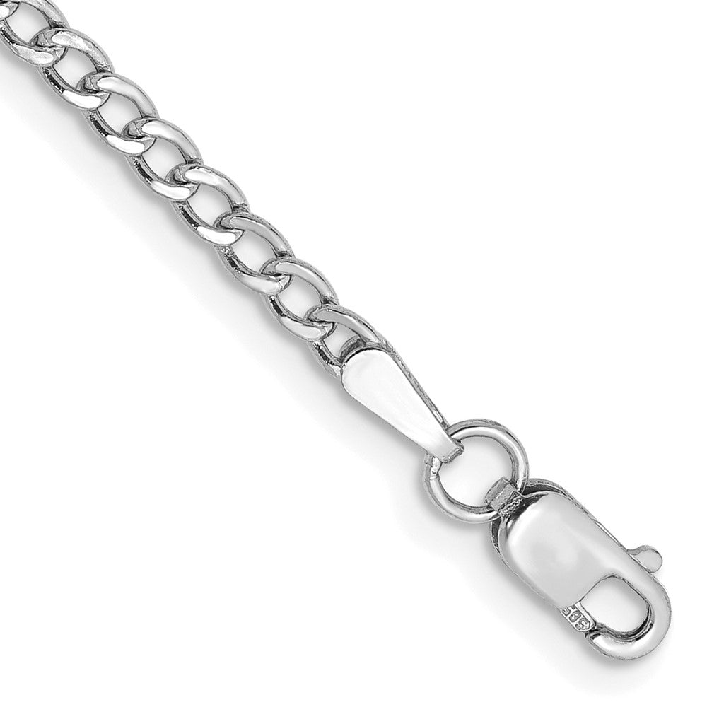 14k WG 2.5mm Semi-Solid Curb Chain