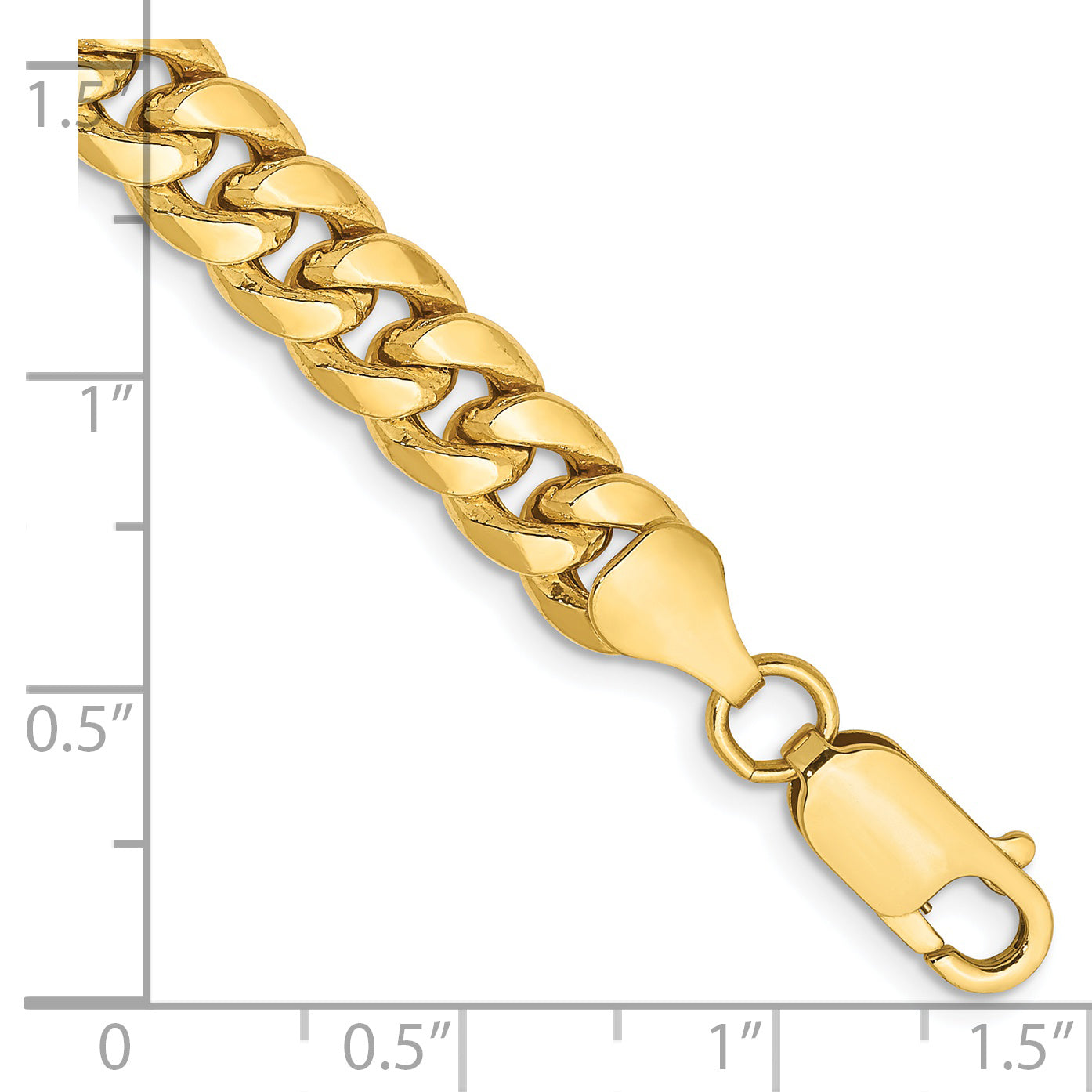 14k 6.75mm Semi-Solid Miami Cuban Chain