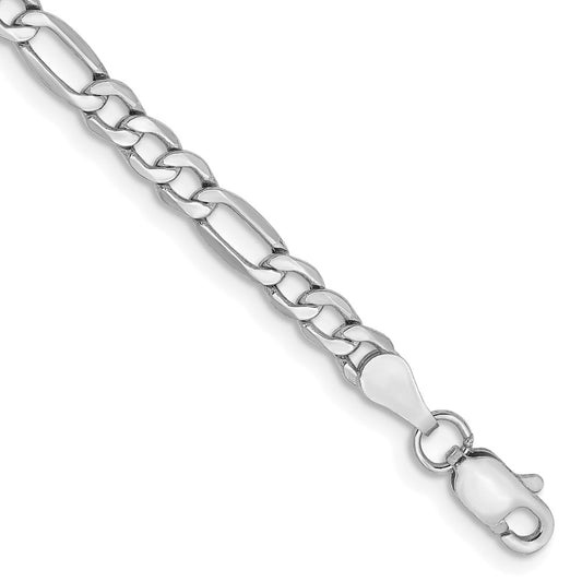 14k WG 3.5mm Semi-Solid Figaro Chain