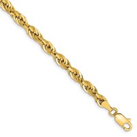 14ky 4.25mm Semi-Solid Rope Chain