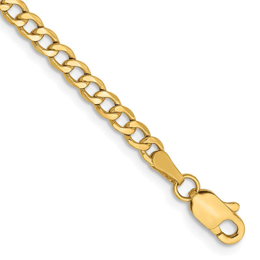 14k 2.85mm Semi-Solid Curb Chain