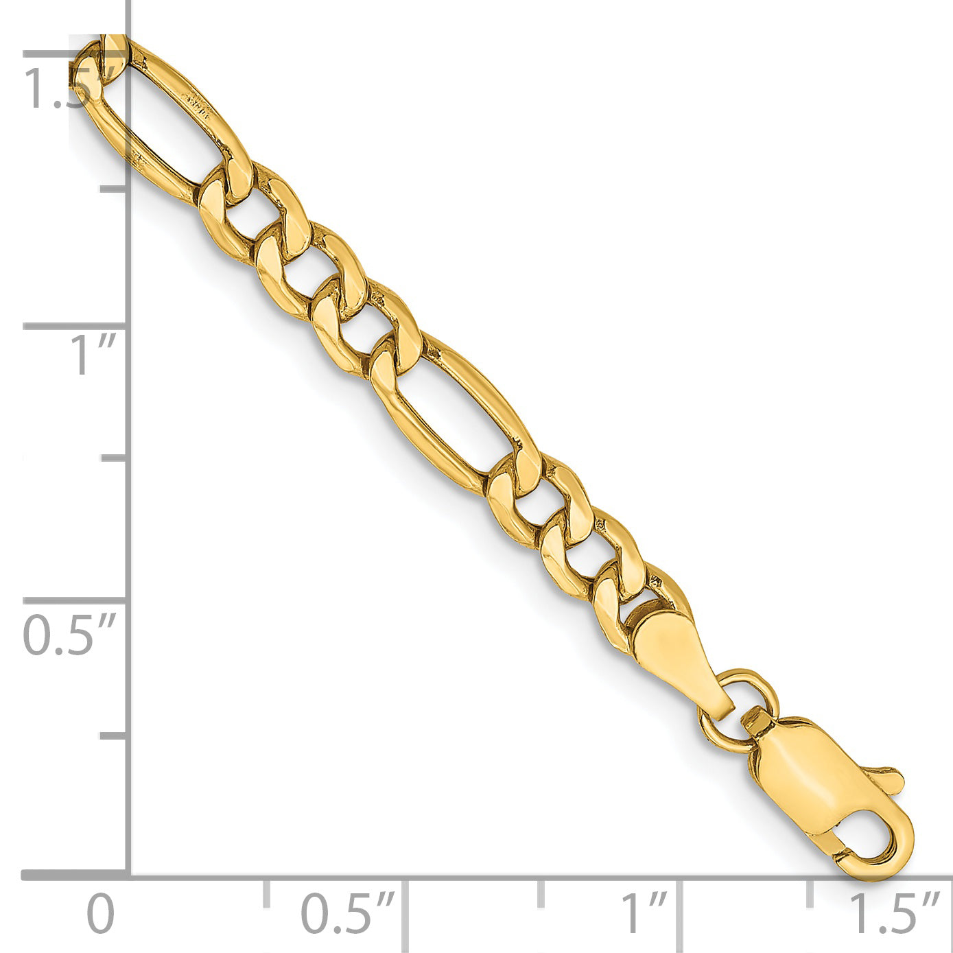 14k 4.2mm Semi-Solid Figaro Chain