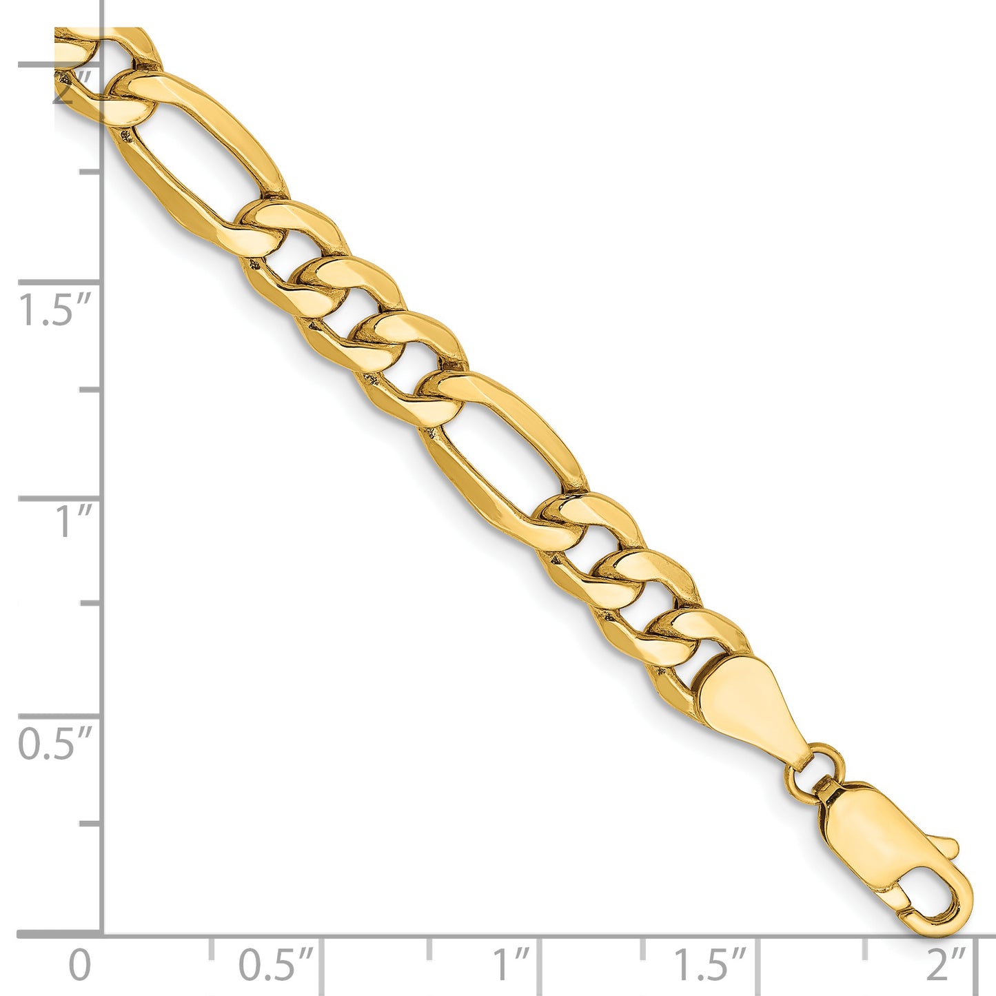 14k 6.25mm Semi-Solid Figaro Chain