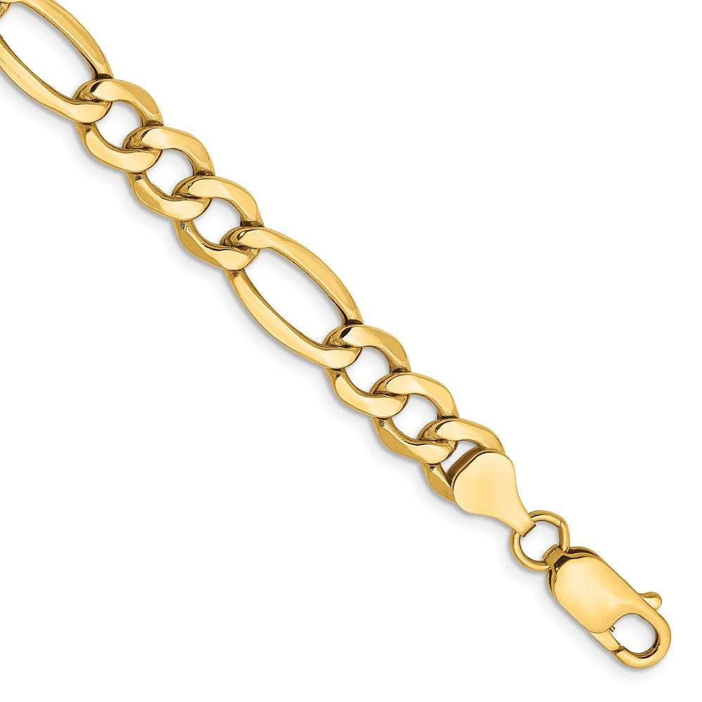 14k 7.3mm Semi-Solid Figaro Chain