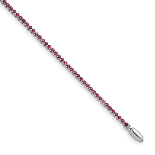 14kw 1.5mm Created Ruby Tennis Bracelet