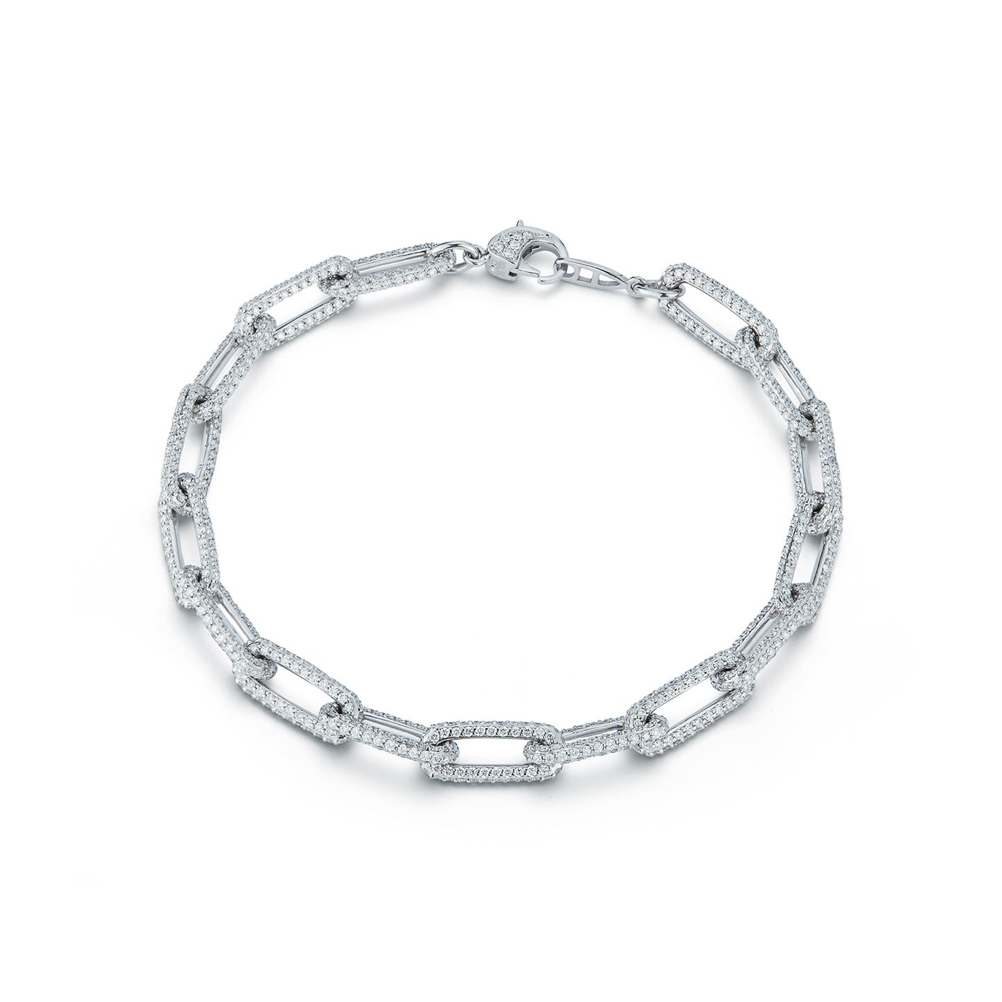 All Diamond Paperclip Bracelet