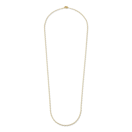 All Connect Plain Bezel Diamond By The Yard Necklaces with Pave Lobster Clasp