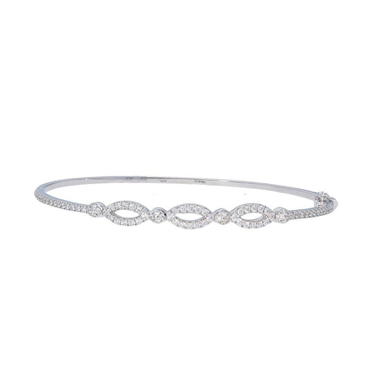 1/2 Way Around Marquise Shape and Bezel Bangle