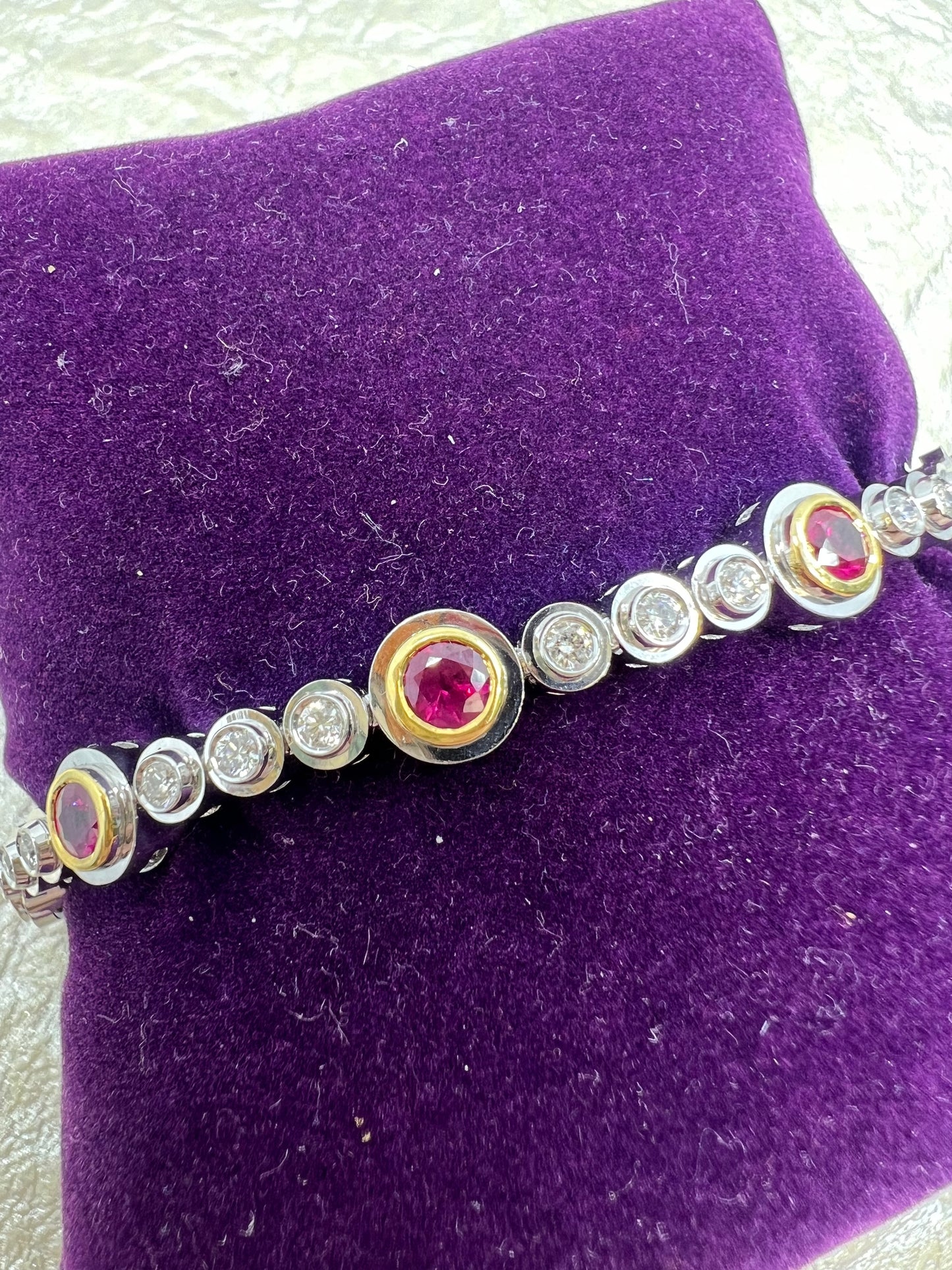 Estate Ruby Diamond Tennis Bracelet