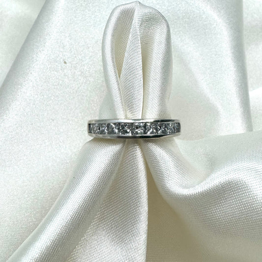 Princess Cut Diamond Channel Set Platinum Anniversary Band