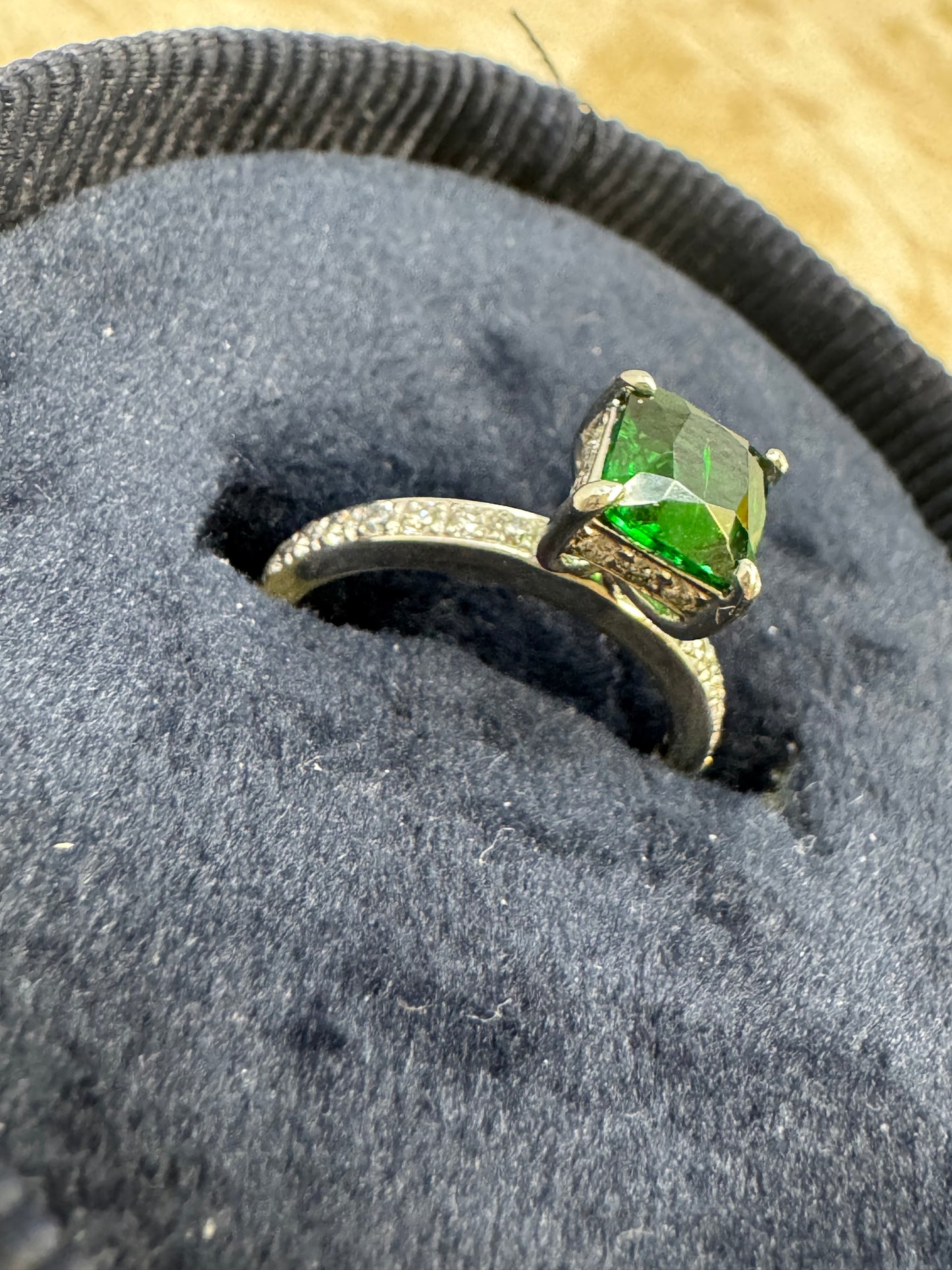 Tsavorite Garnet Solitaire Ring