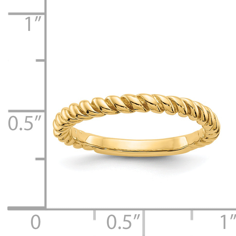 14k Polished Twisted Band