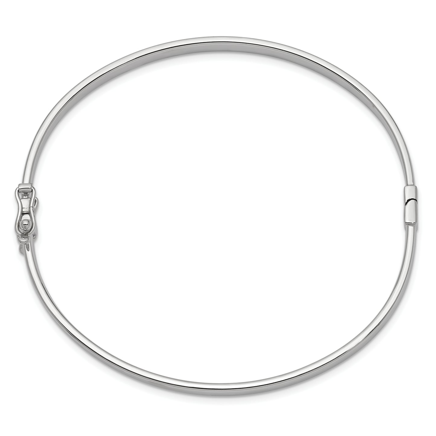 14k White Gold 4mm Hinged Bangle