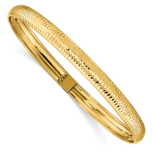 14k Textured Flexible Bangle