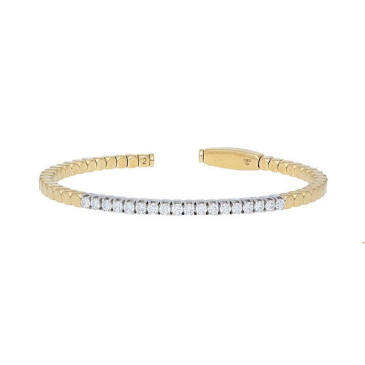 18K White Gold Bangle with 18 Diamonds