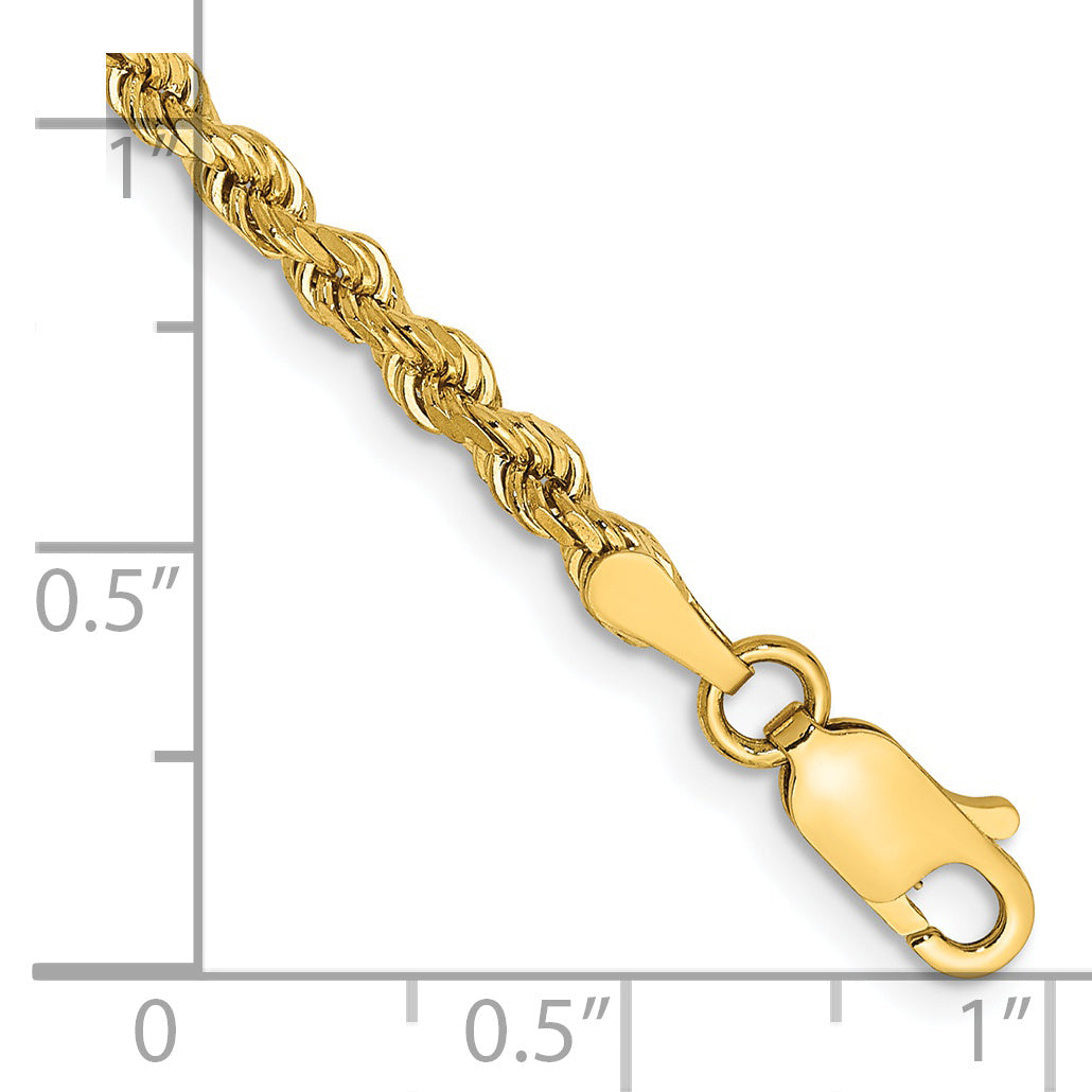 14k 3mm Semi-solid D/C Rope Chain