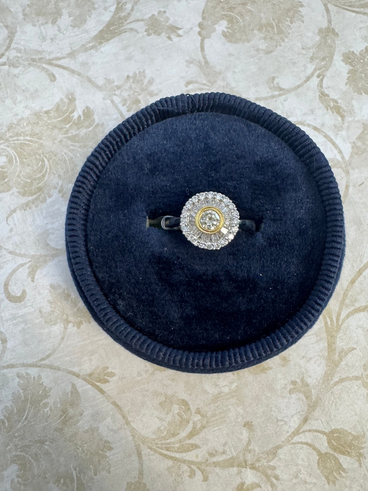 Baguette Diamond Halo Ring