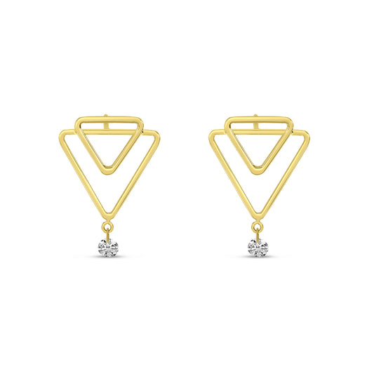 Brevani Dashing Diamond Double Triangle Earrings