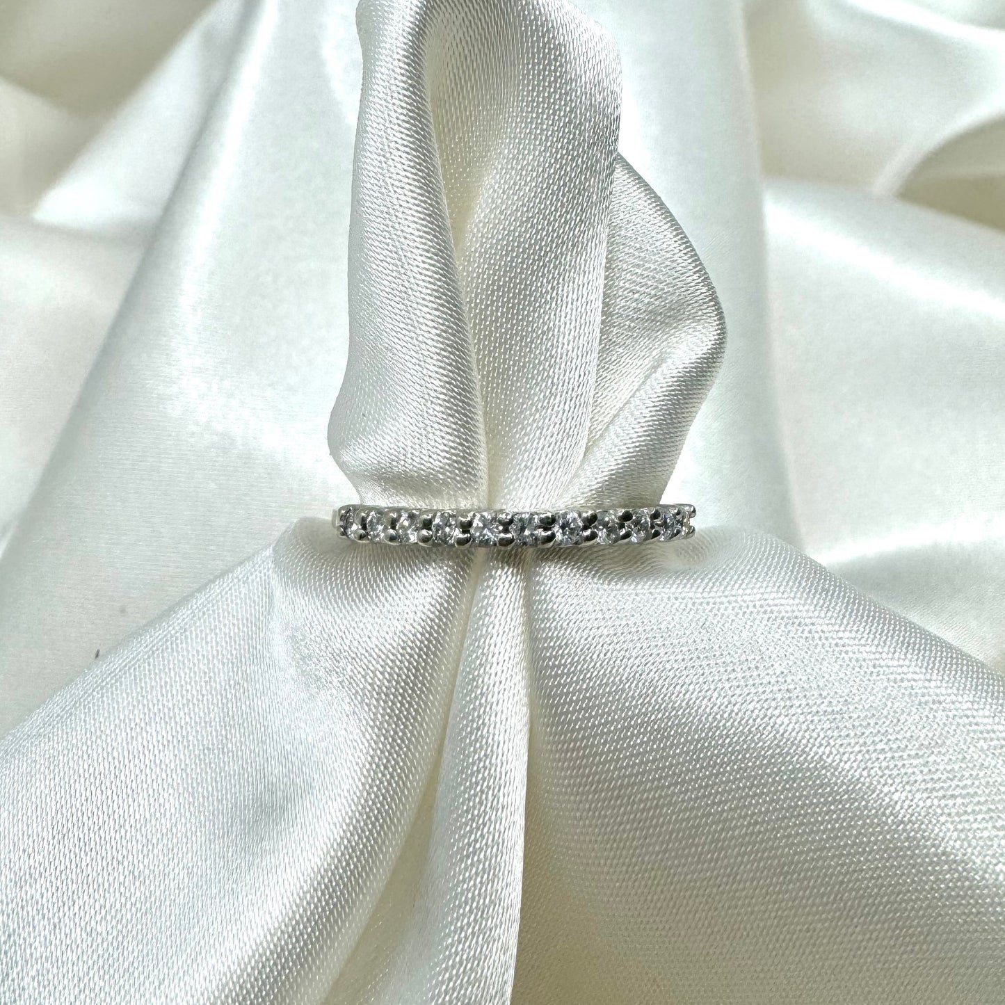 Round Diamond Double Shared Prong White Gold Anniversary Band