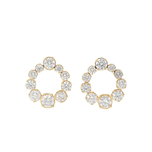 Graduated Diamond Circle Stud Earrings