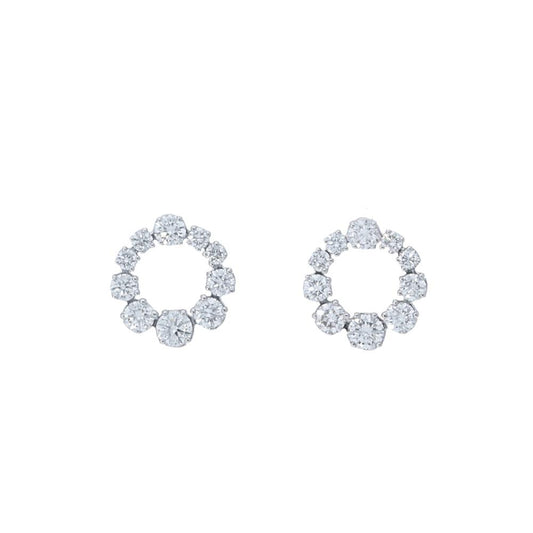 Graduated Diamond Circle Stud Earrings