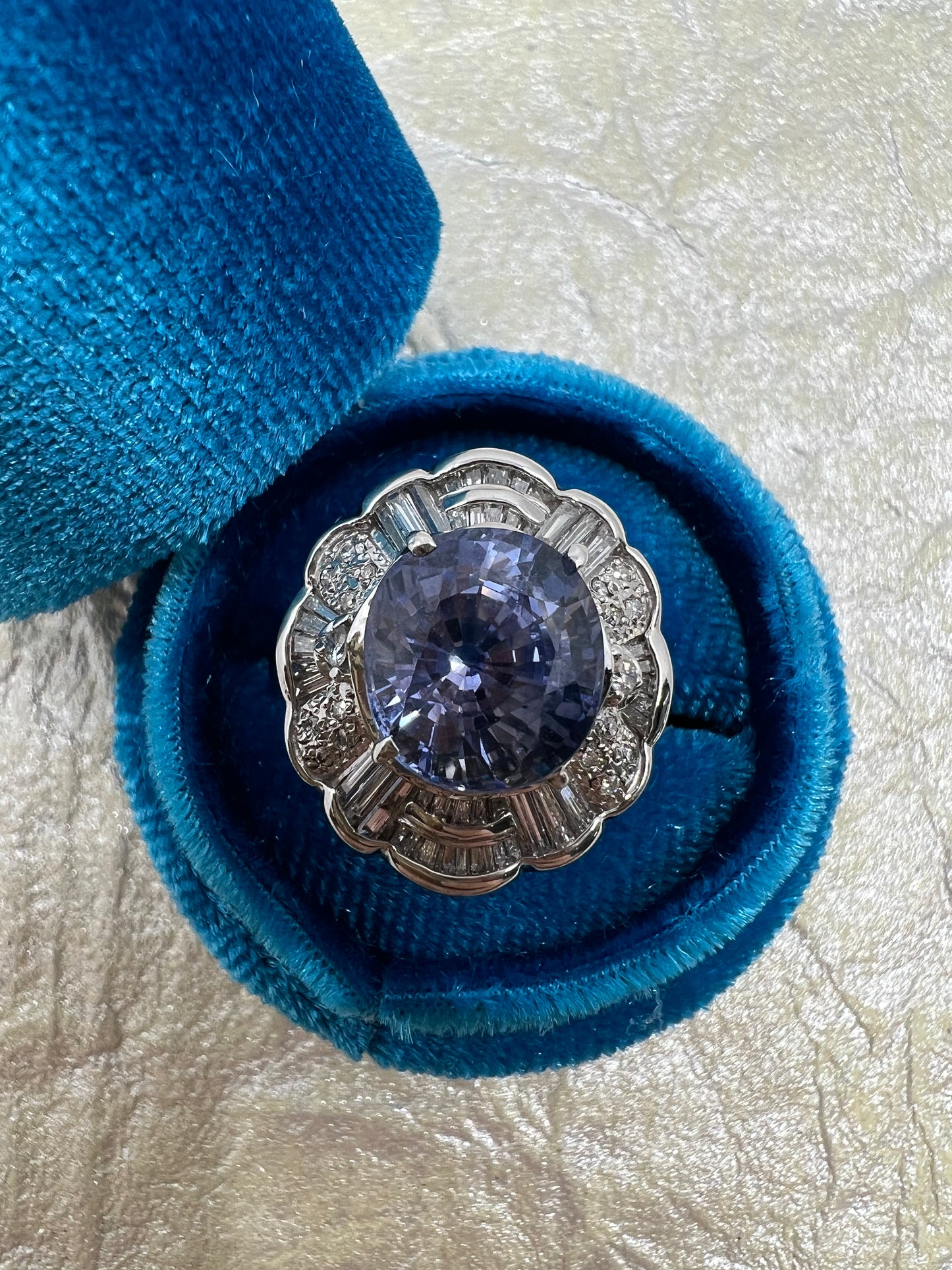 Estate Light Sapphire Diamond Ring