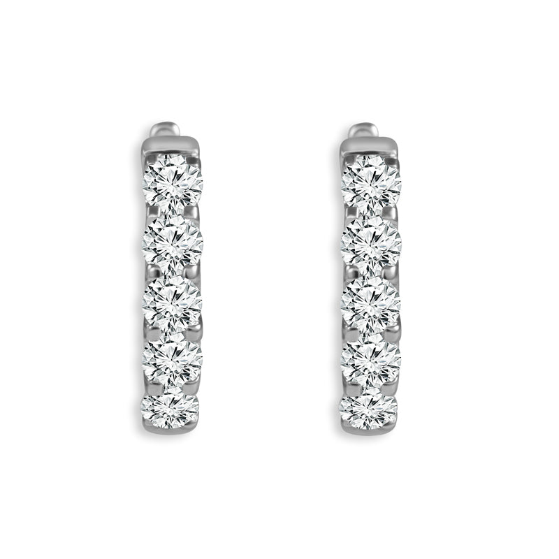 Diamond Hoops Earrings 1 ct tw 14k White Gold