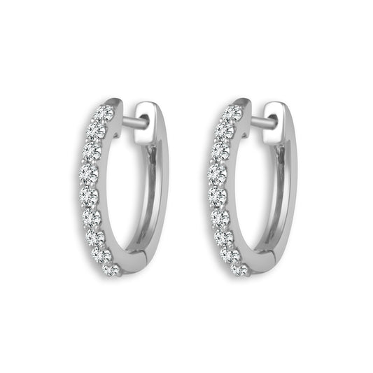 Diamond Hoops Earrings 0.17 ct tw 14k White Gold