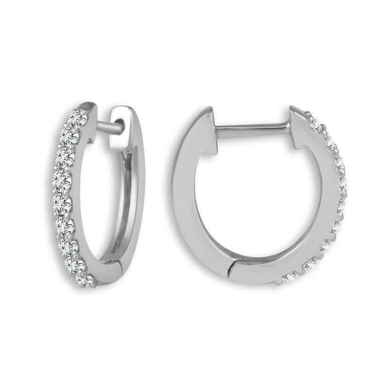 Diamond Hoops Earrings 0.17 ct tw 14k White Gold