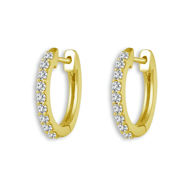 Diamond Hoops Earrings 0.25 ct tw 14k White Gold