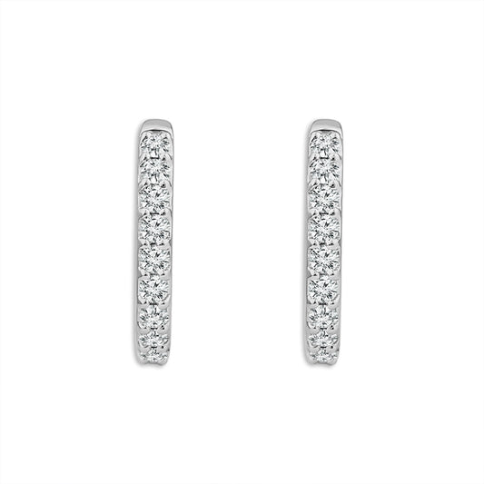 Diamond Hoops Earrings 0.50 ct tw 14k White Gold