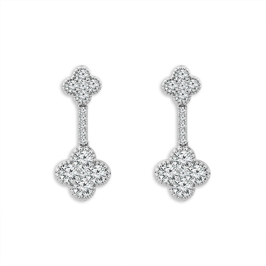 Diamond Fashion Earrings 2 ct tw 14k White Gold