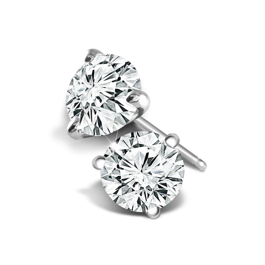 Diamond Solitaire Earrings 0.05 ct tw 14k White Gold